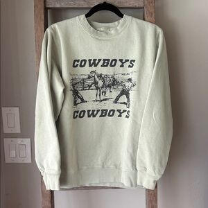 Brandy Melville - John Galt cowboys Pullover Sweatshirt- Matcha Green - RARE